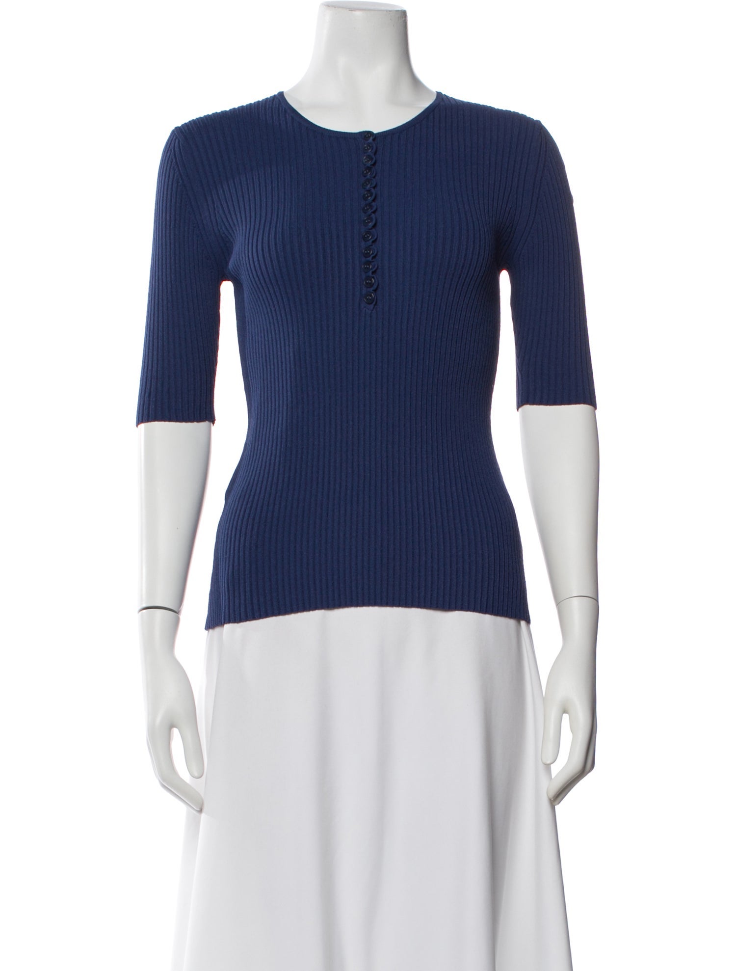 Altuzarra Crew Neck Three-Quarter Sleeve Top
