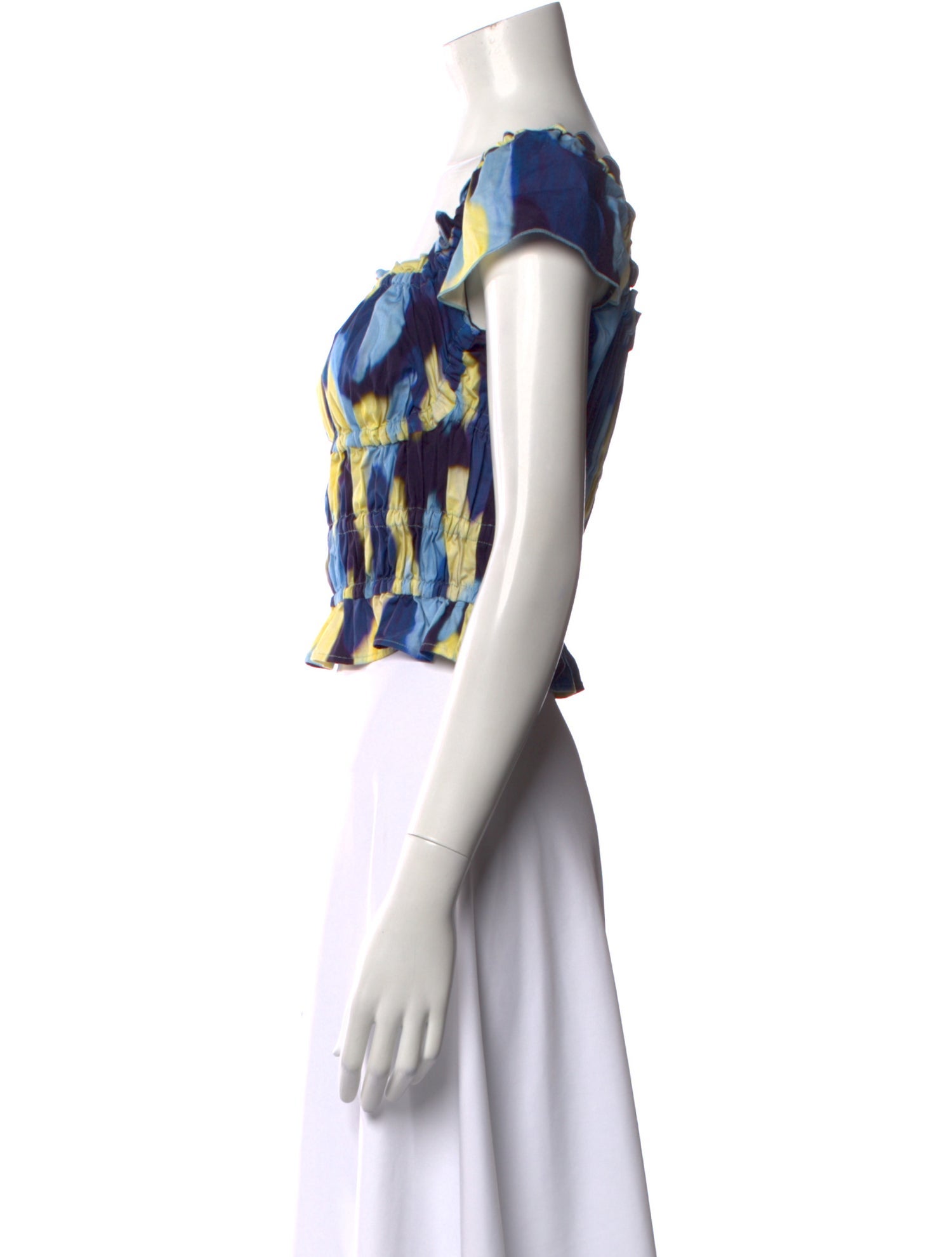 Altuzarra Tie-Dye Print Square Neckline Crop Top