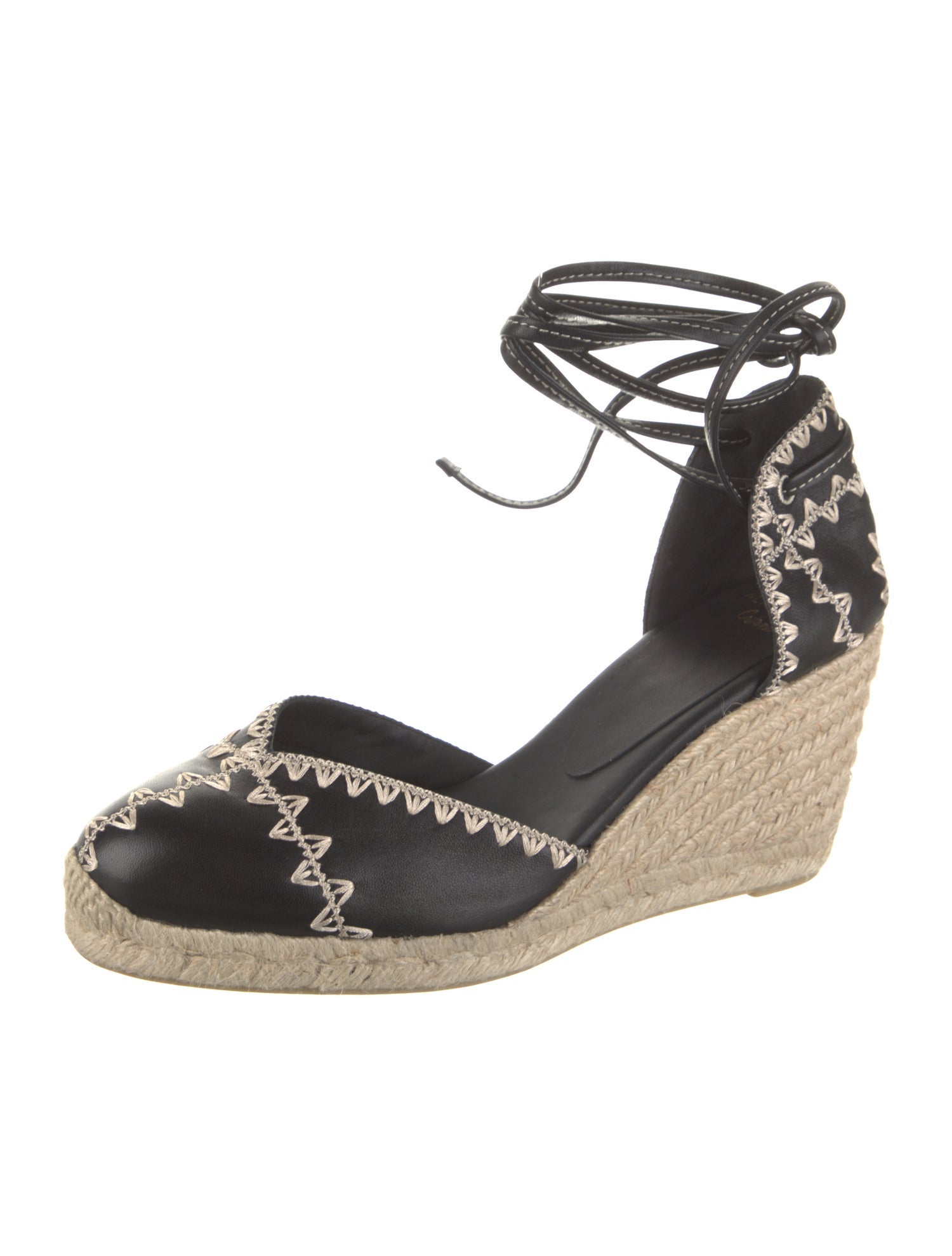 Altuzarra x Castaner Leather Colorblock Pattern D'Orsay Pumps