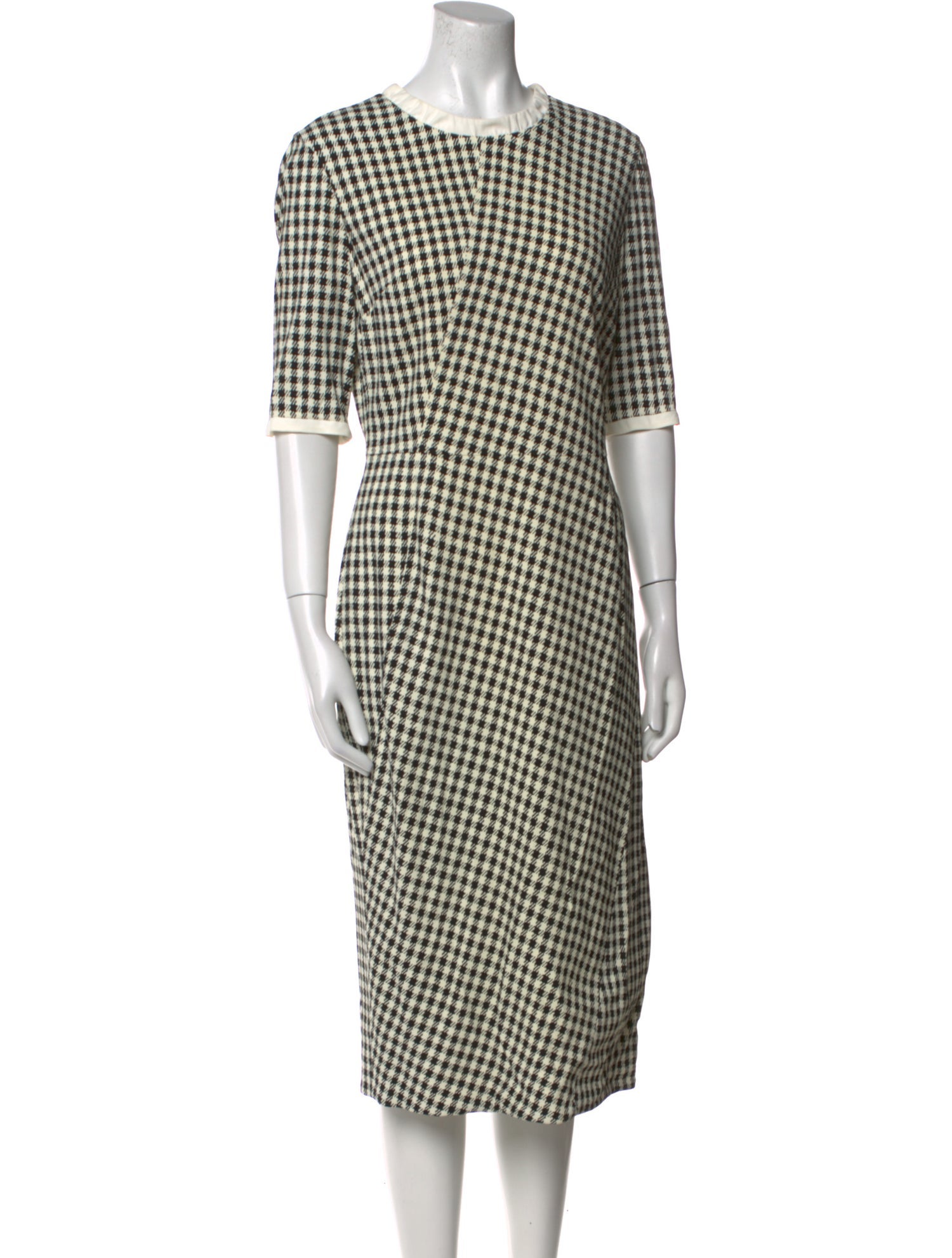 Altuzarra x Castaner Plaid Print Midi Length Dress