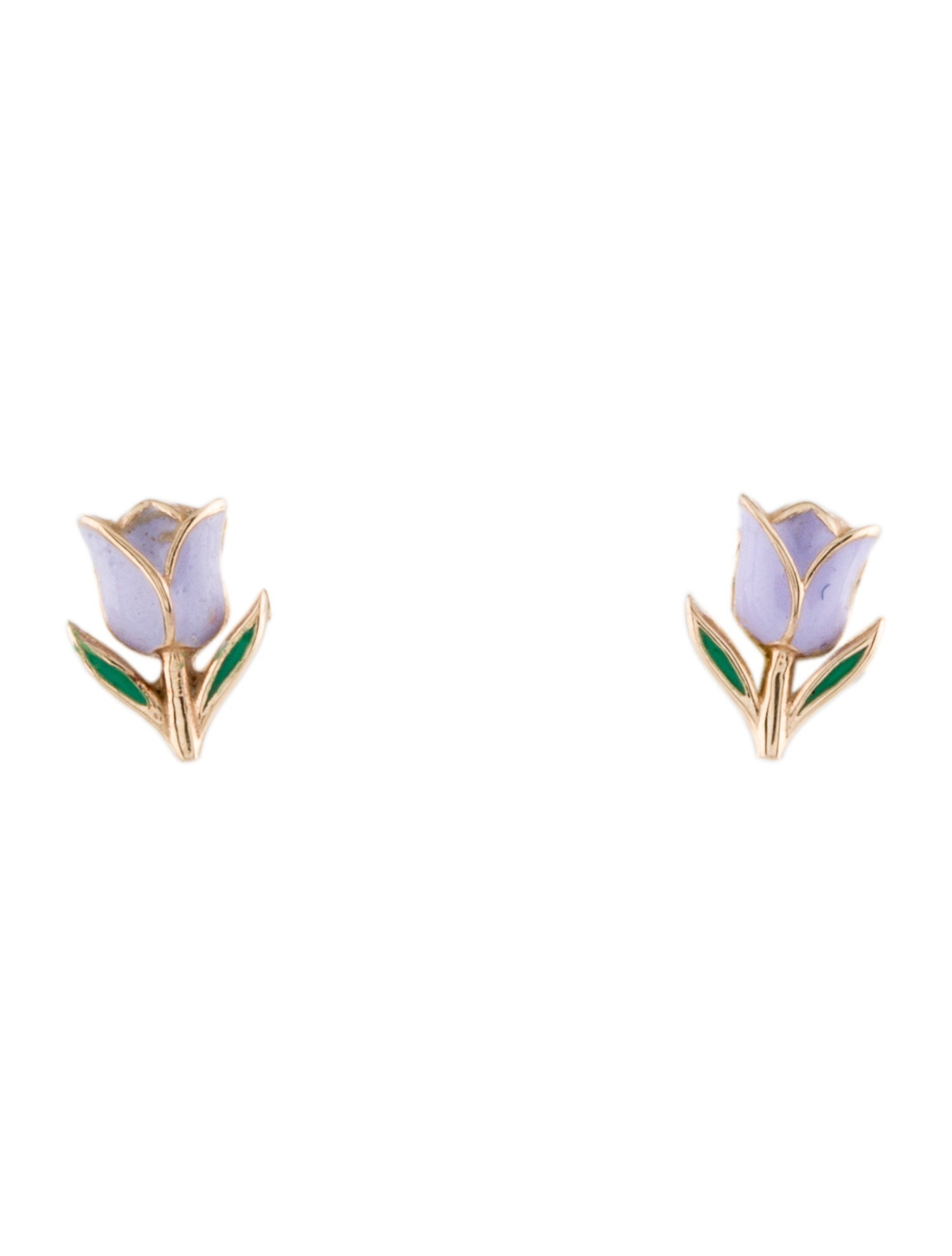 Alison Lou 14K Enamel Tulip Stud Earrings