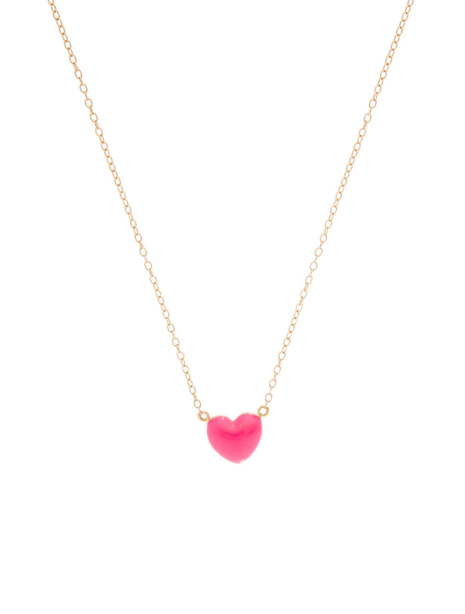 Alison Lou 14K Enamel Heart Necklace