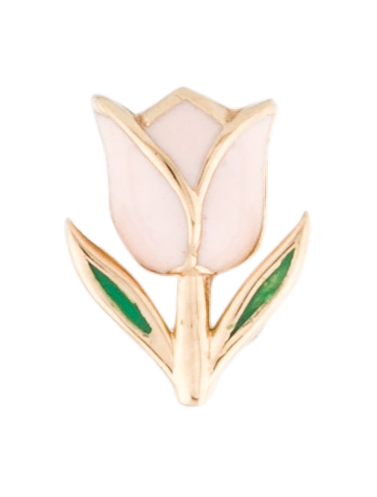 Alison Lou 14K Enamel Tulip Single Stud Earring