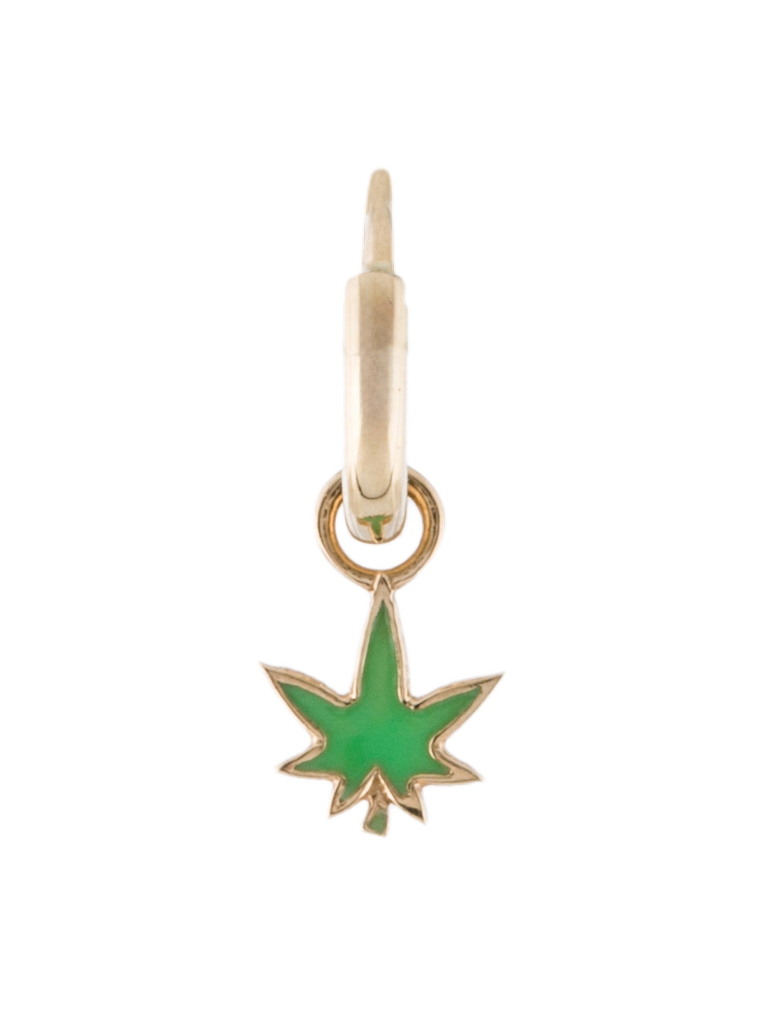 Alison Lou 14K Weed Single Drop Earring