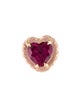 Alison Lou 14K Synthetic Ruby & Enamel Heart Single Stud Earrings
