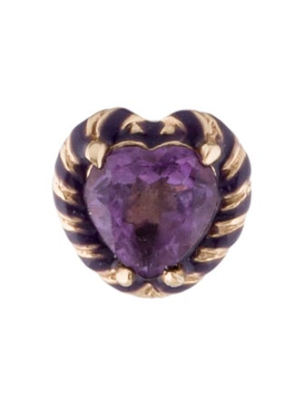 Alison Lou 14K Amethyst & Enamel Single Stud Earring