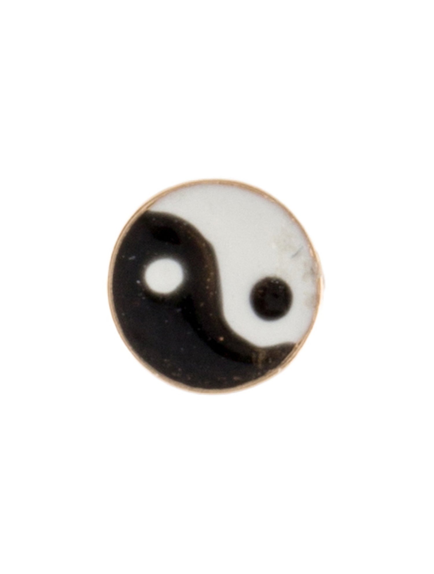 Alison Lou 14K Ying Yang Single Stud Earring