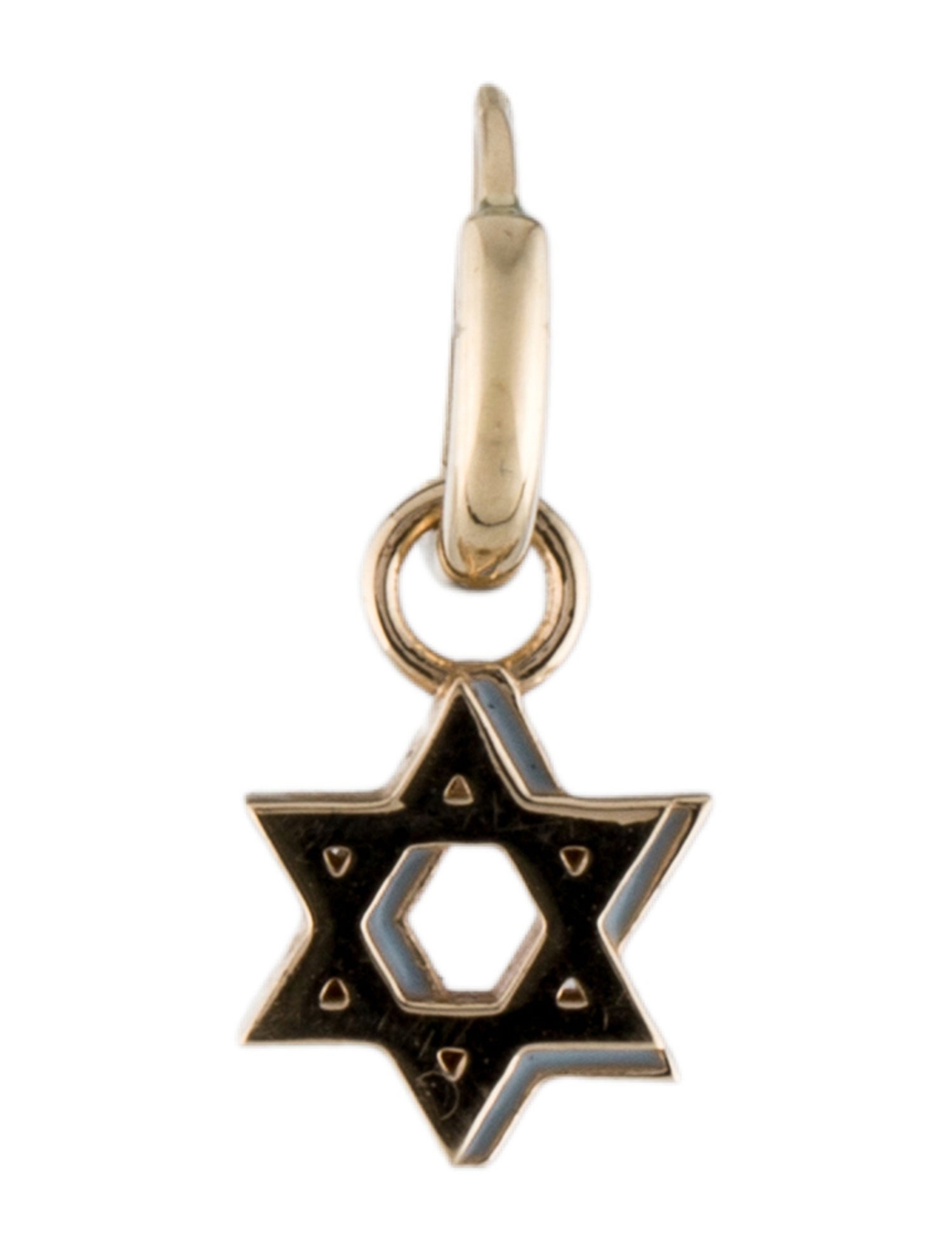 Alison Lou 14K Mini Star of David Single Drop Earring