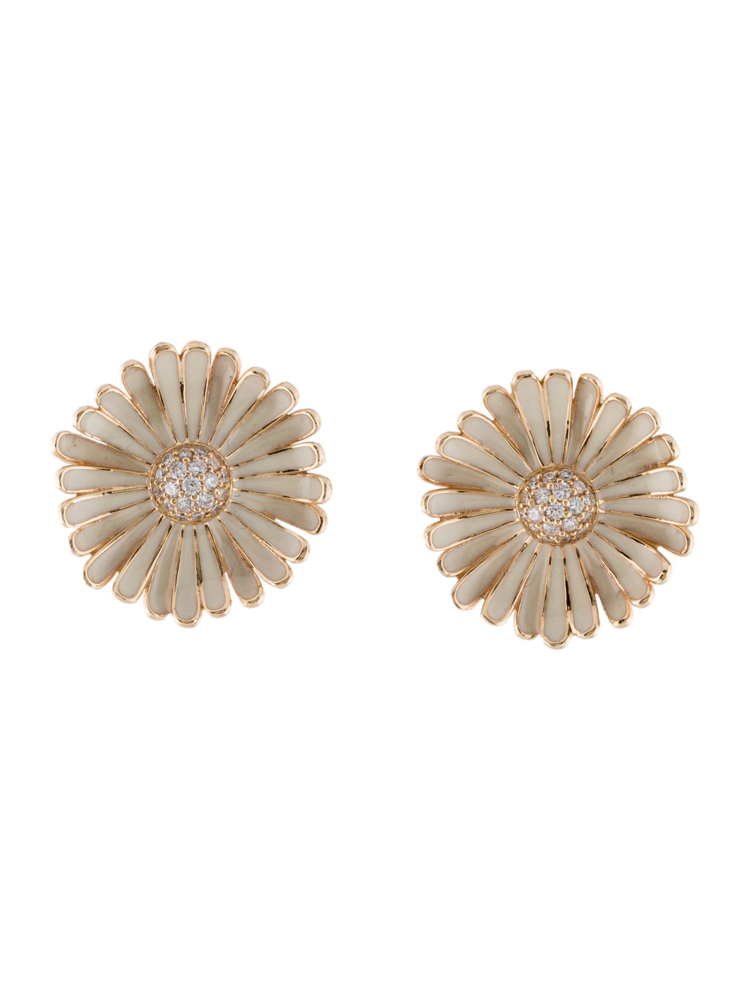 Alison Lou 14K Diamond Large Daisy Earclip Earrings