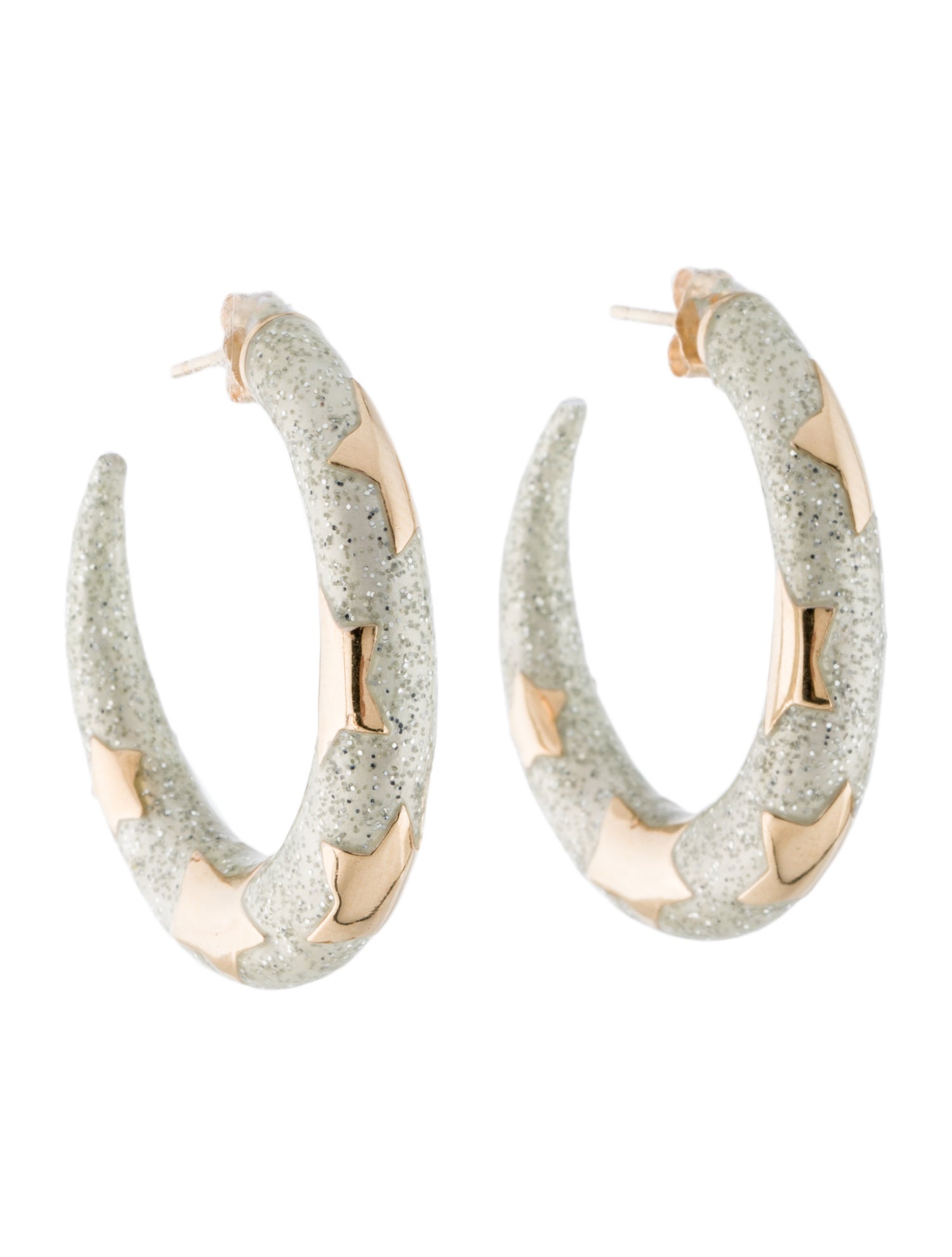 Alison Lou 14K Petite Étoile Hoop Earrings