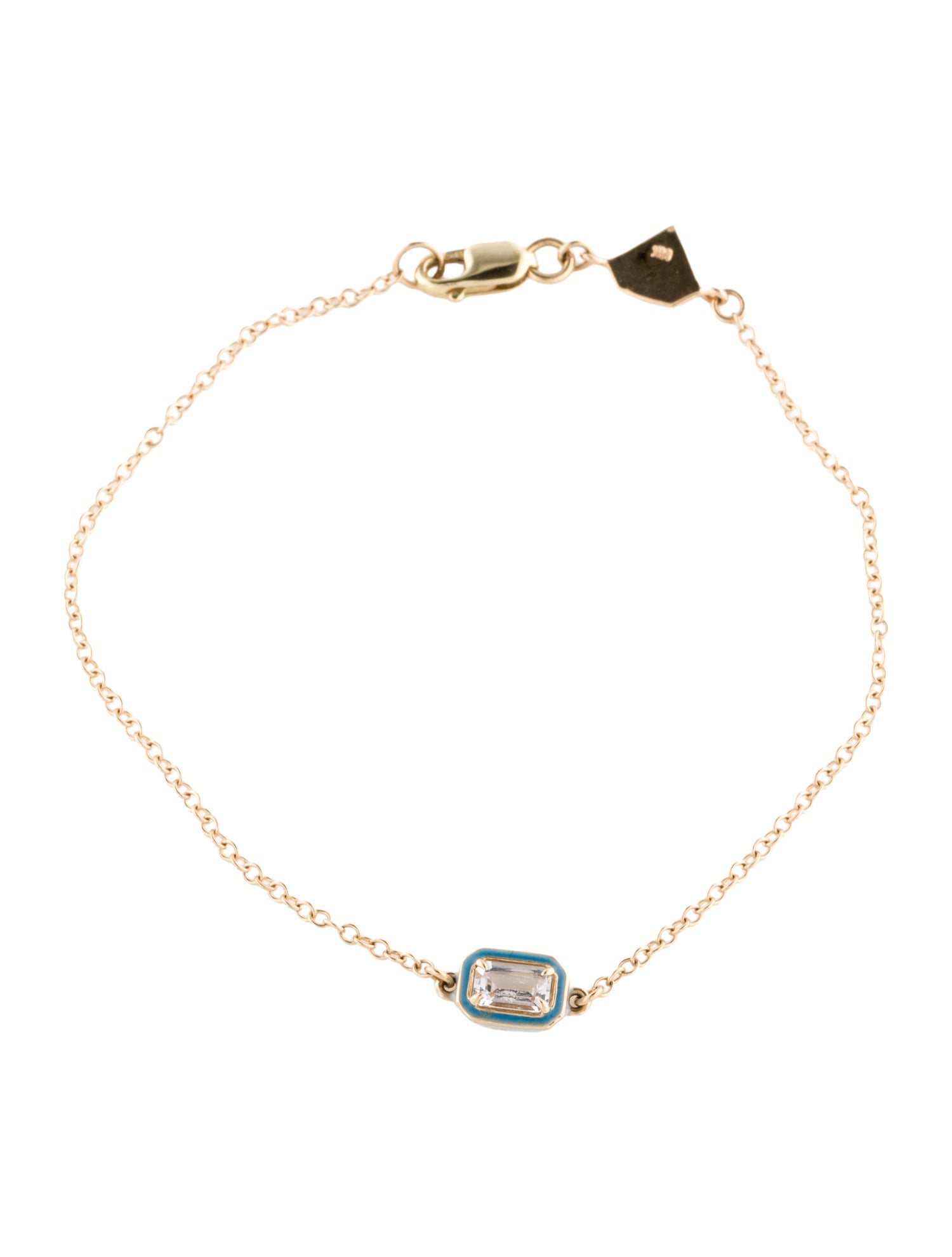Alison Lou 14K Topaz & Enamel Station Bracelet