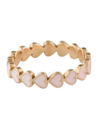 Alison Lou 14K Ombre Enamel Heart Stack Ring