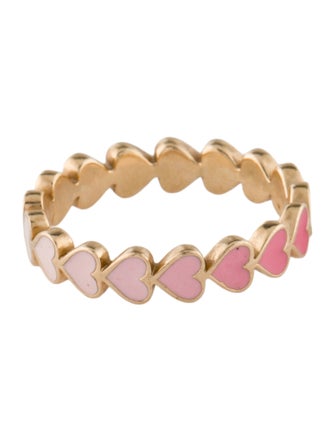 Alison Lou 14K Ombre Enamel Heart Stack Ring