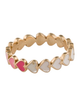 Alison Lou 14K Ombre Enamel Heart Stack Ring