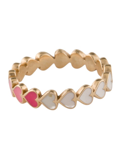 Alison Lou 14K Ombre Enamel Heart Stack Ring