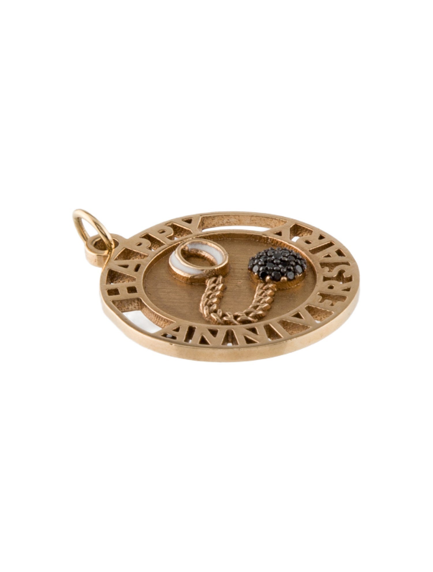 Alison Lou 14K Diamond 'Happy Anniversary' Pendant