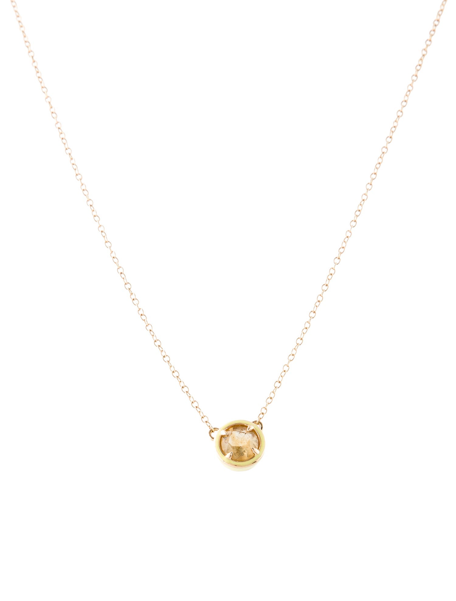 Alison Lou 14K Citrine Round Cocktail Necklace