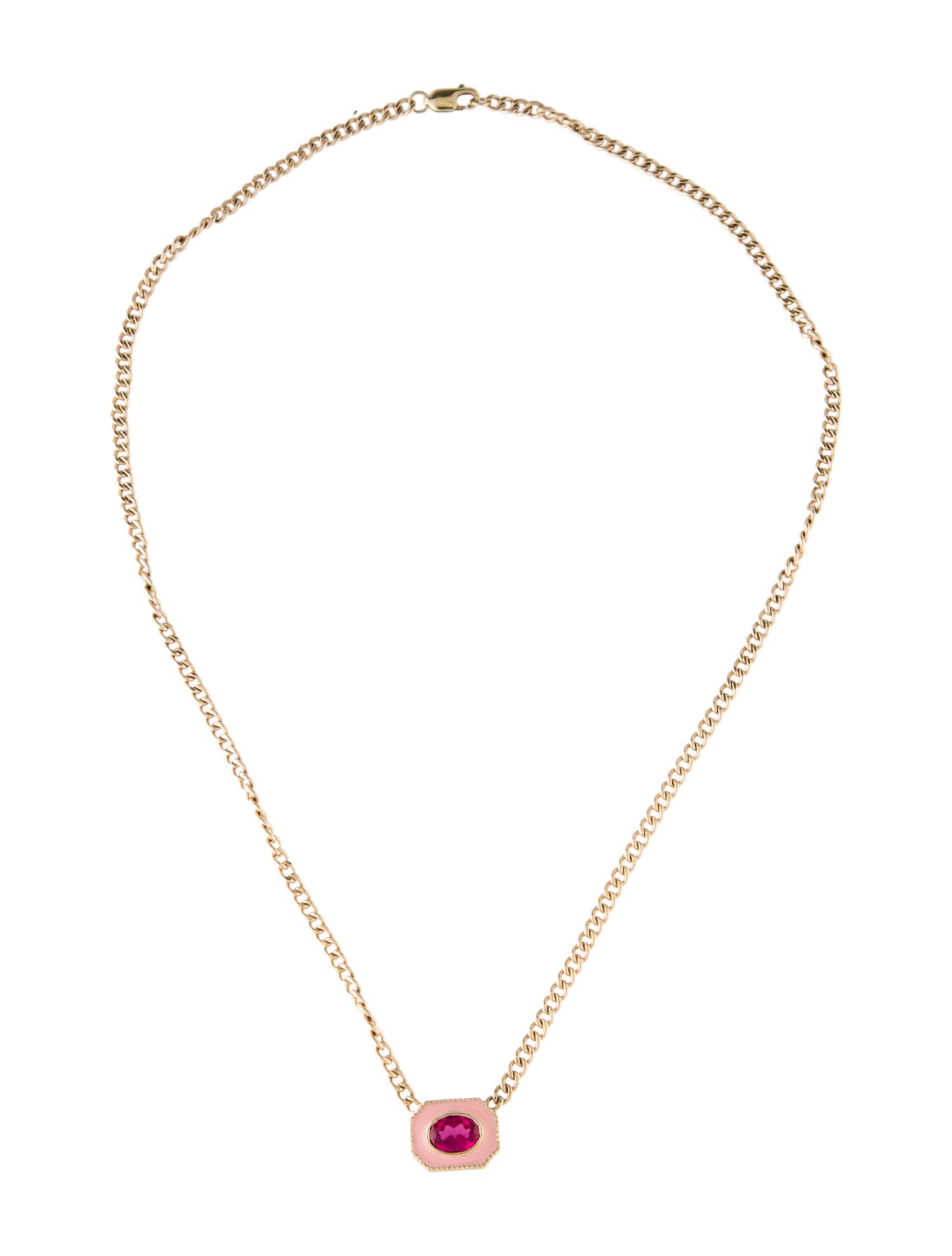 Alison Lou 14K Synthetic Ruby & Enamel Cocktail Necklace