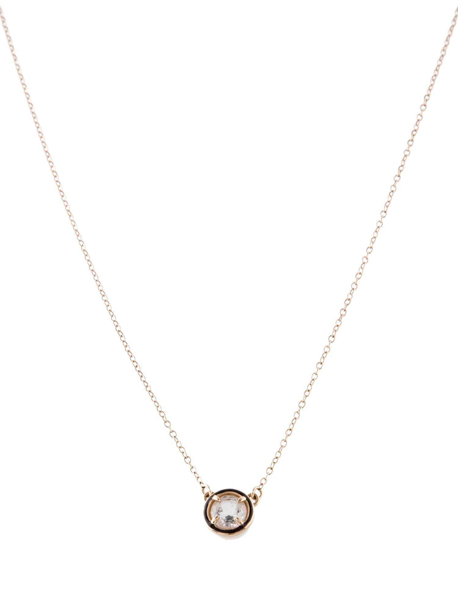 Alison Lou 14K Topaz & Enamel Pendant Necklace