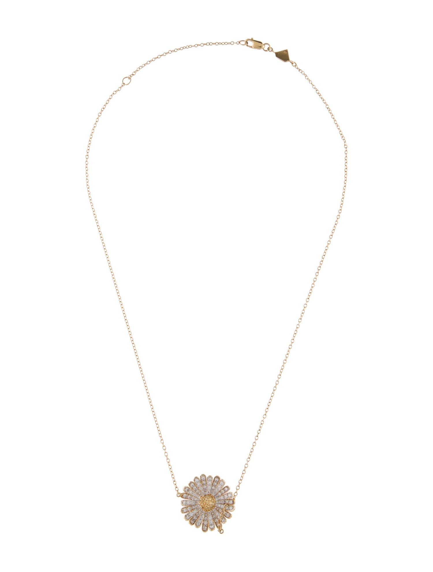 Alison Lou 14K Diamond Daisy Pendant Necklace