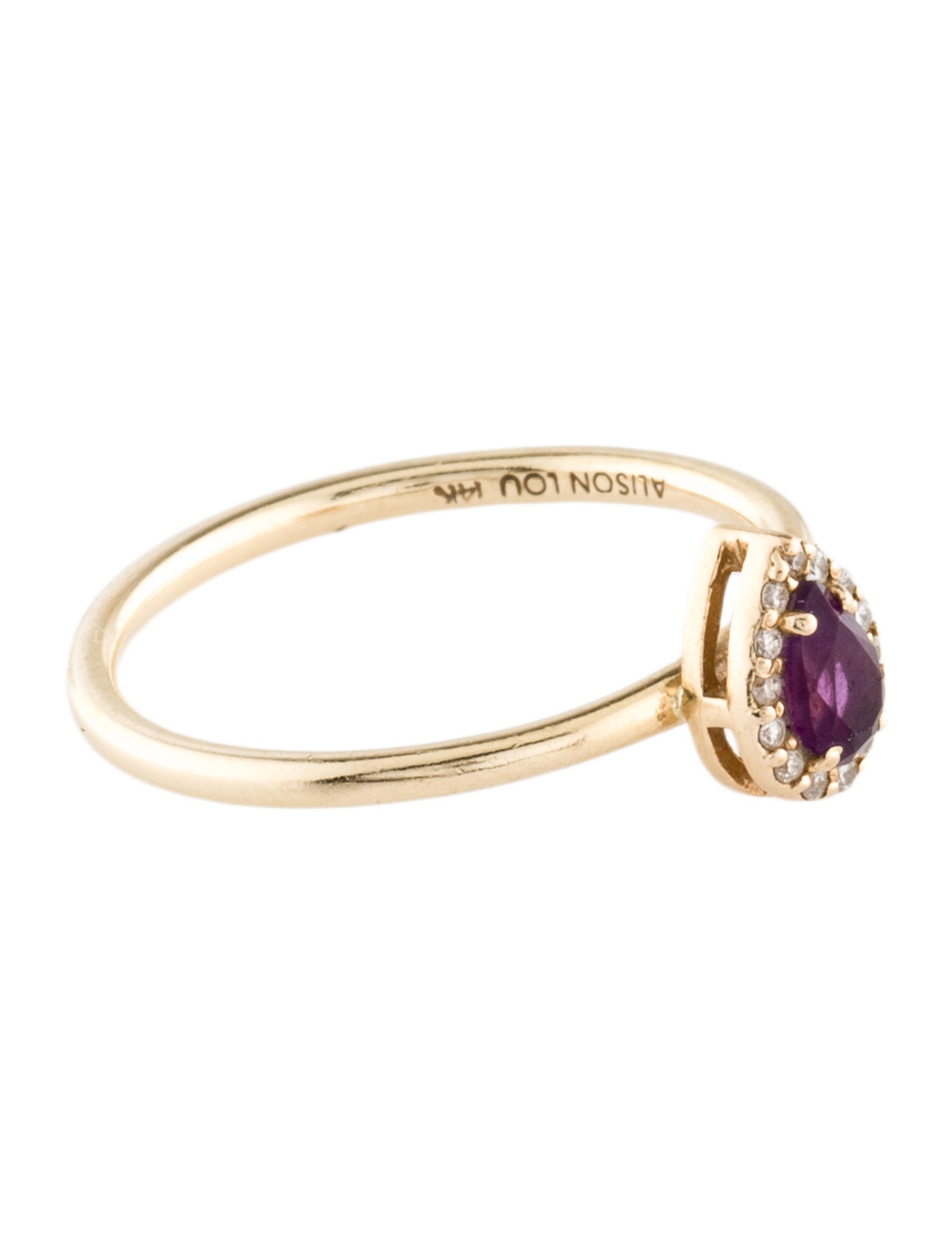 Alison Lou 14K Amethyst & Diamond Cocktail Ring