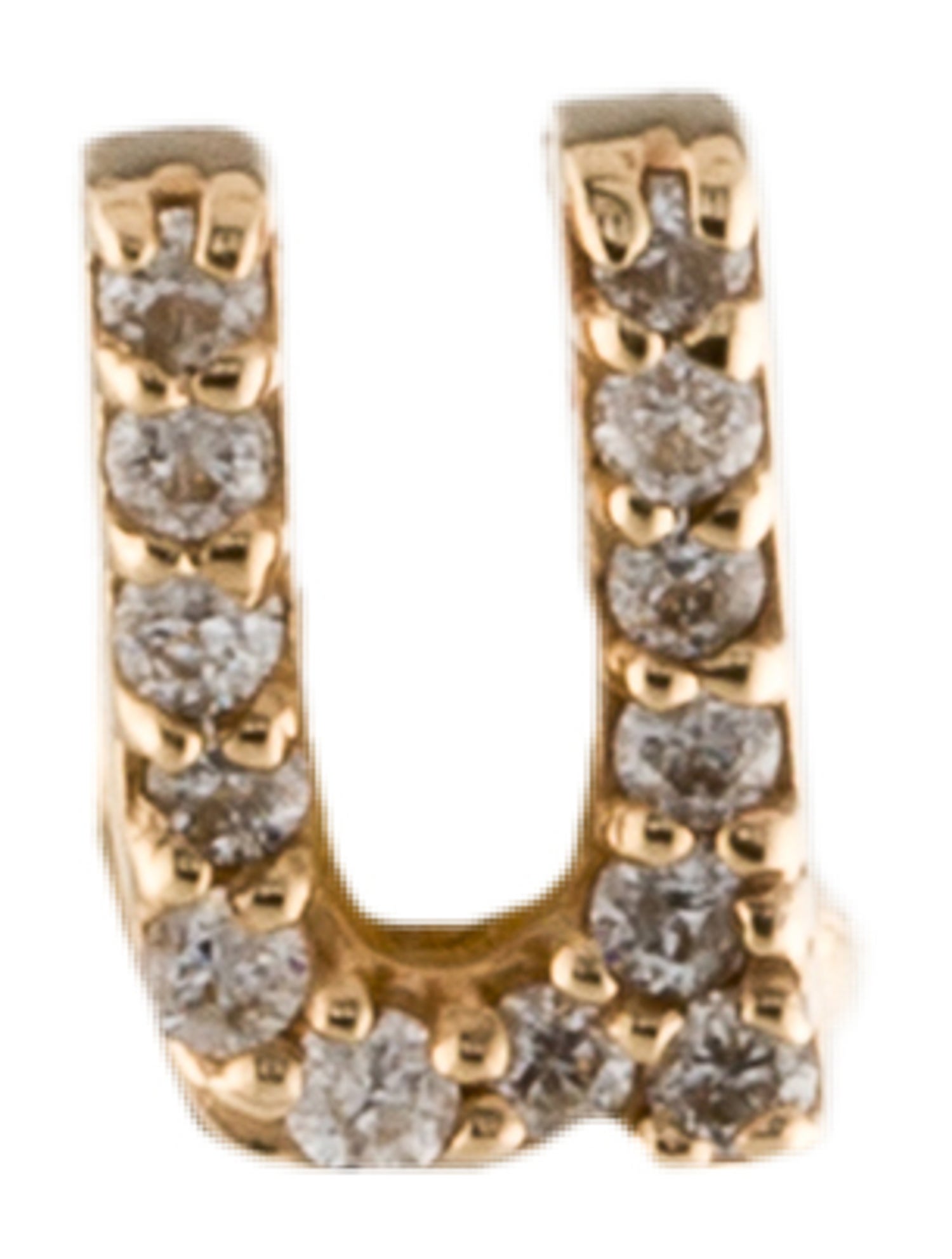 Alison Lou 14K Diamond 'U' Single Stud Earring