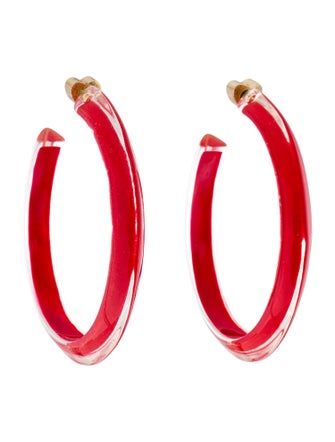 Alison Lou Lucite & Enamel Jelly Hoop Earrings