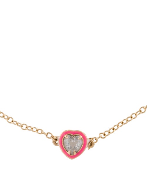 Alison Lou 14K Topaz & Enamel Heart Bracelet