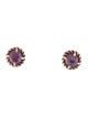 Alison Lou 14K Amethyst & Enamel Stud Earrings