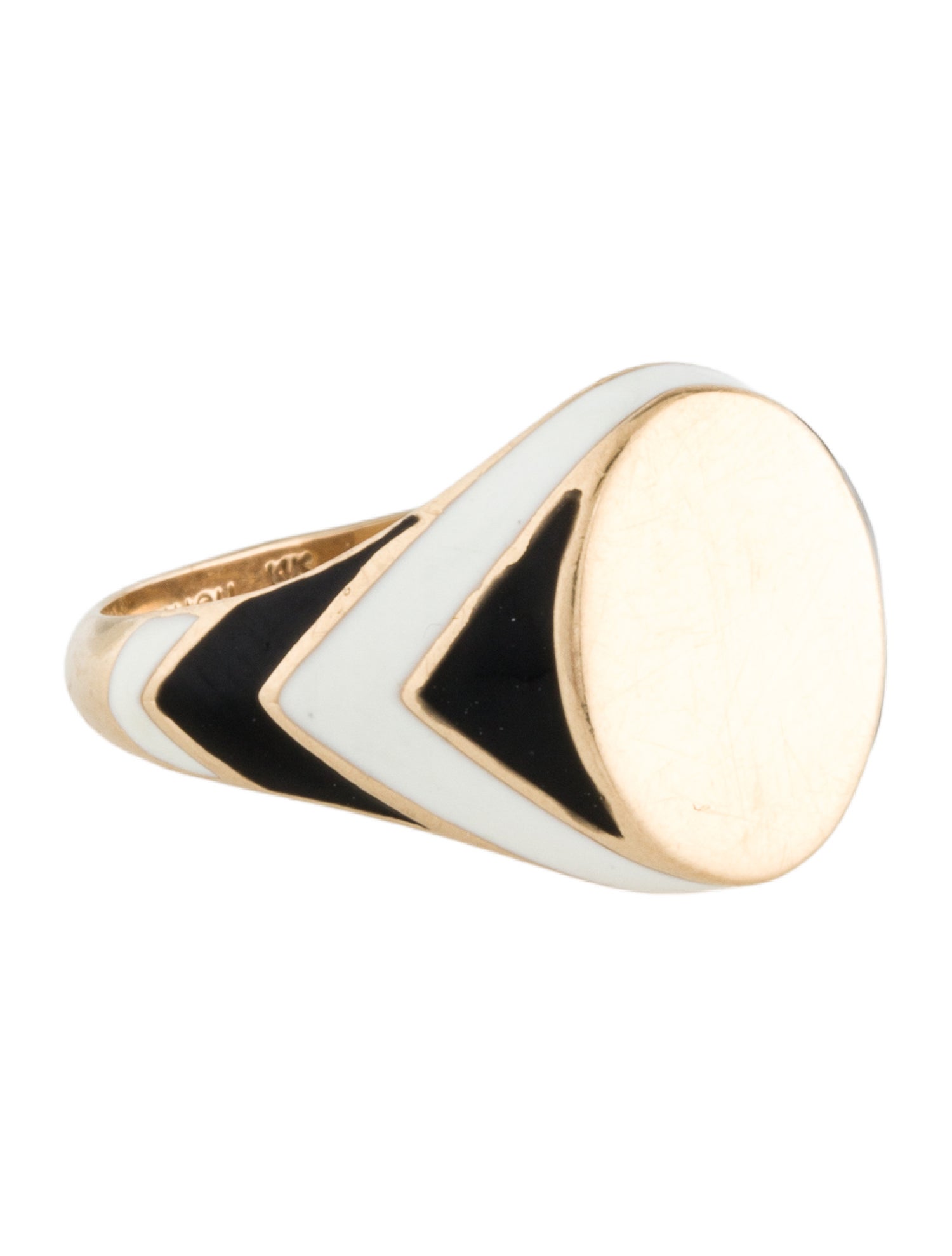 Alison Lou 14K Enamel Signet Ring