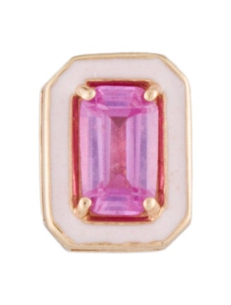 Alison Lou 14K Enamel & Synthetic Sapphire Mini Cocktail Single Stud Earring