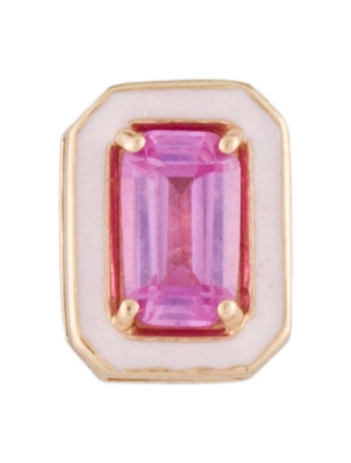 Alison Lou 14K Enamel & Synthetic Sapphire Mini Cocktail Single Stud Earring