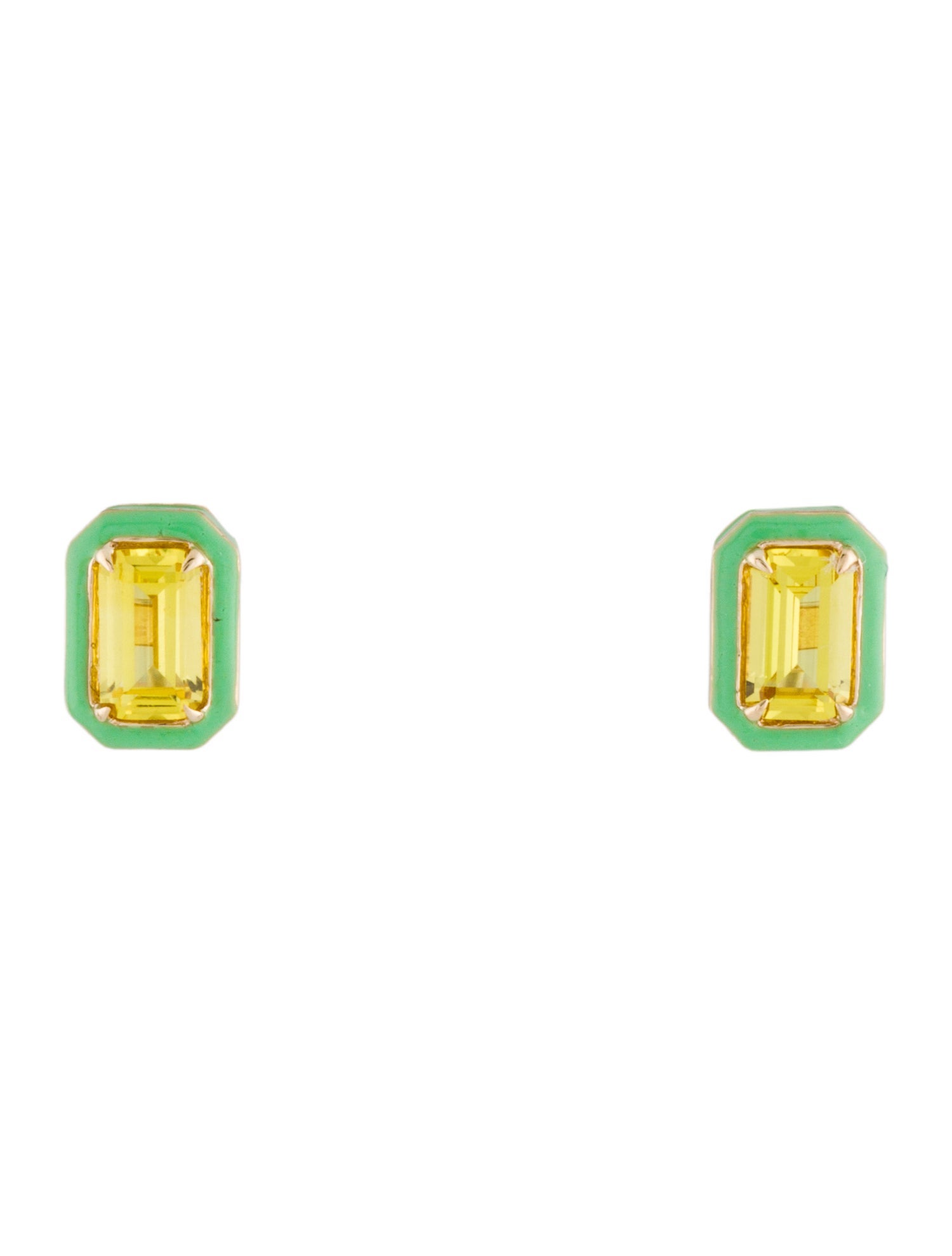 Alison Lou 14K Synthetic Sapphire Stude Earrings
