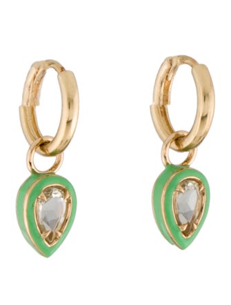 Alison Lou 14K Enamel & Prestolite Huggie Earrings