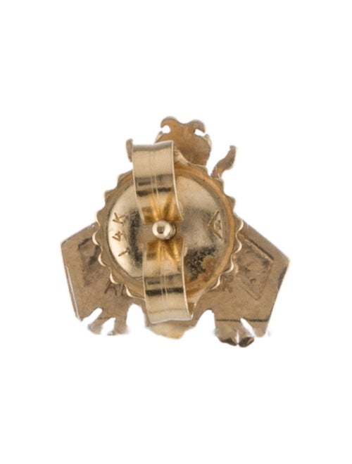 Alison Lou 14K Enamel Single Bee Happy Stud Earring