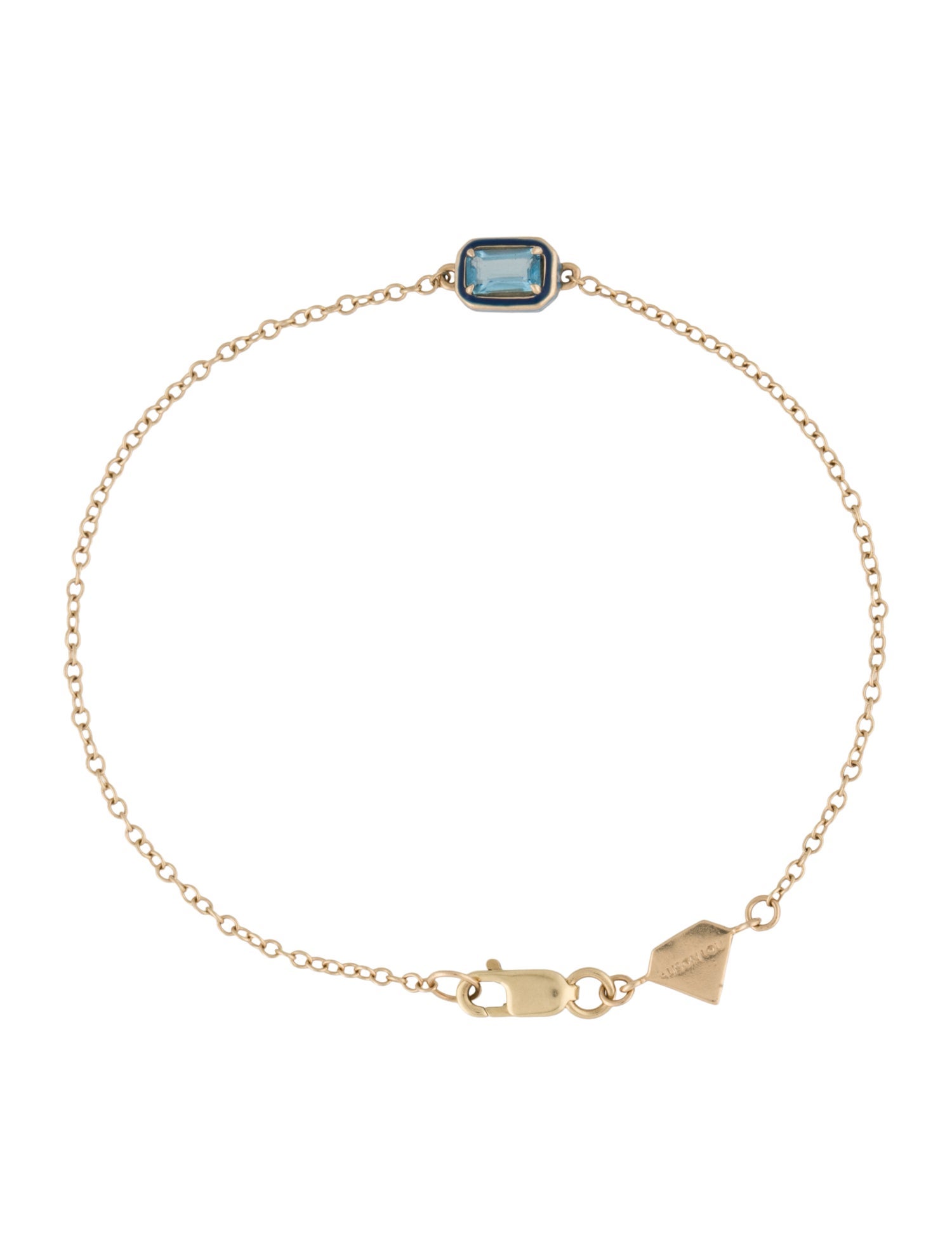 Alison Lou 14K Enamel & Topaz Rectangular Cocktail Bracelet