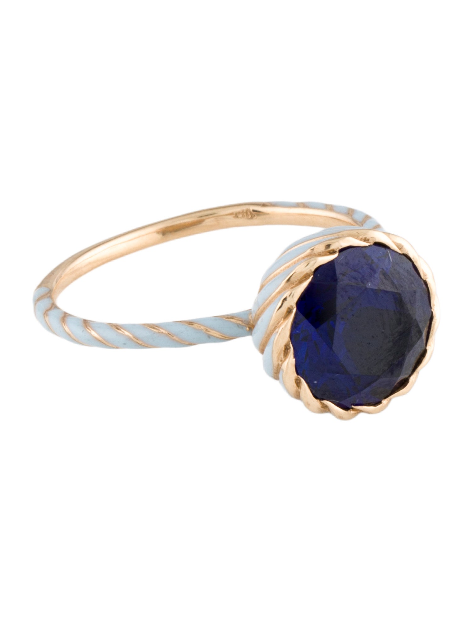 Alison Lou 14K Enamel & Synthetic Sapphire Cocktail Ring