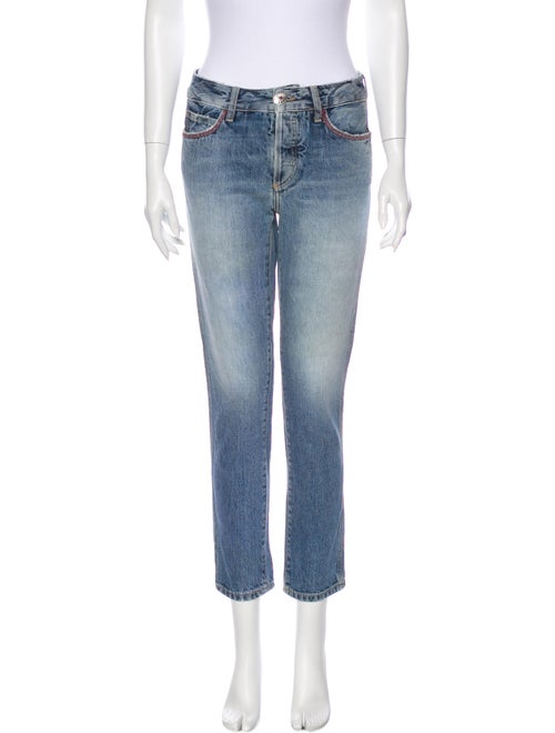 Alanui Mid-Rise Straight Leg Jeans Blue