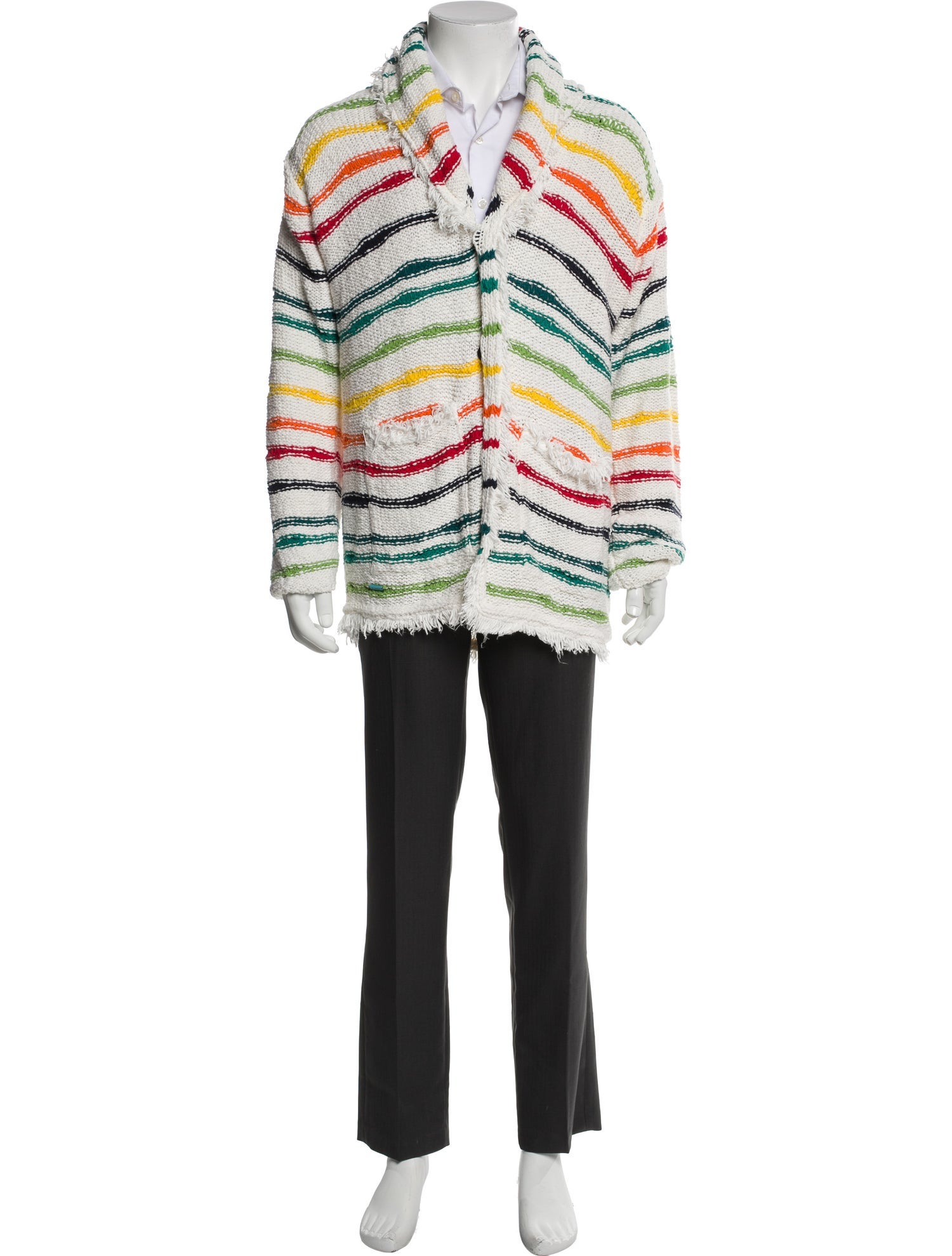 Alanui Striped V-Neck Cardigan