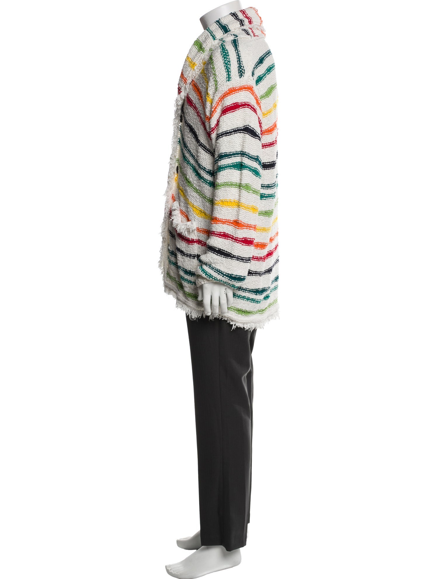 Alanui Striped V-Neck Cardigan