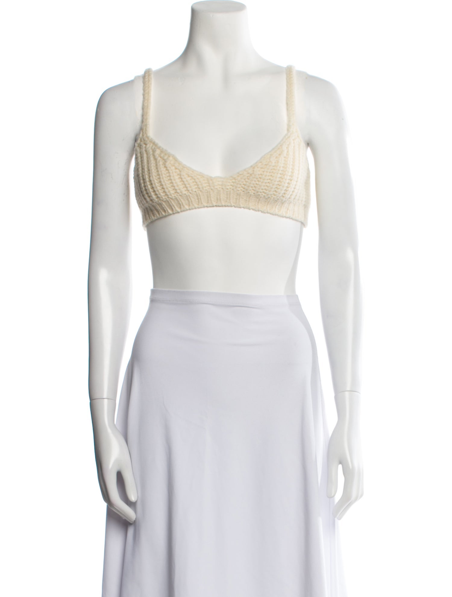 Alanui Wool V-Neck Crop Top