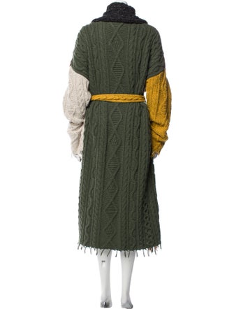 Alanui Virgin Wool Lace Pattern Trench Coat