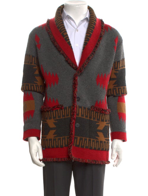 Alanui Cashmere Colorblock Pattern Cardigan