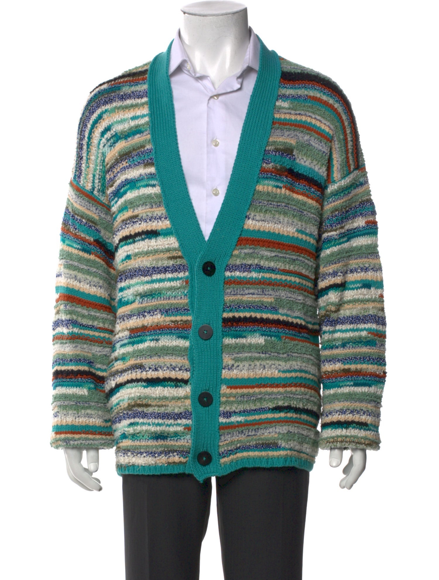 Alanui Striped V-Neck Cardigan