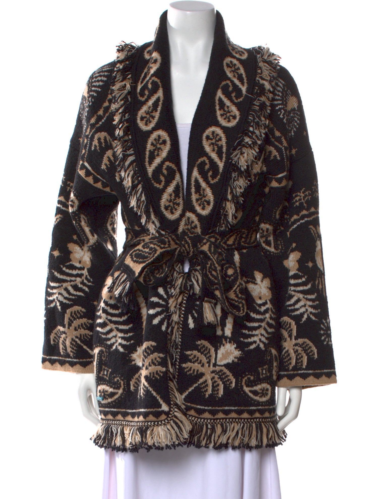 Alanui Floral Print V-Neck Sweater