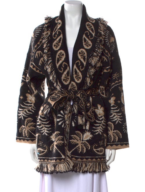 Alanui Floral Print V-Neck Sweater