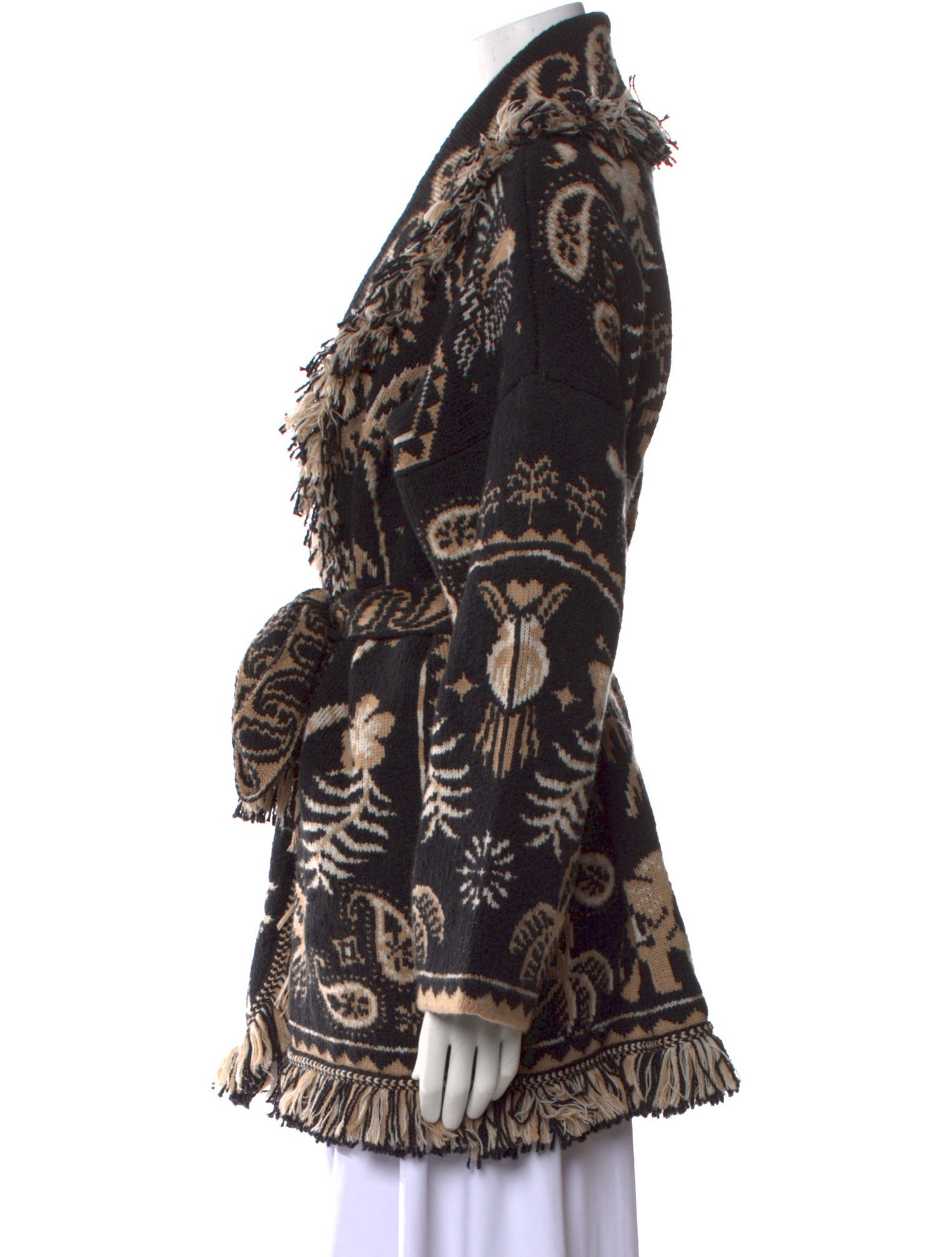 Alanui Floral Print V-Neck Sweater