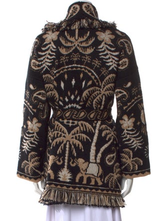 Alanui Floral Print V-Neck Sweater