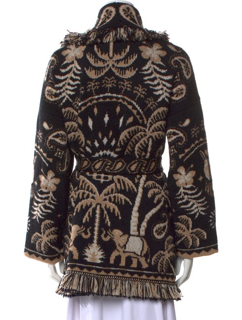 Alanui Floral Print V-Neck Sweater