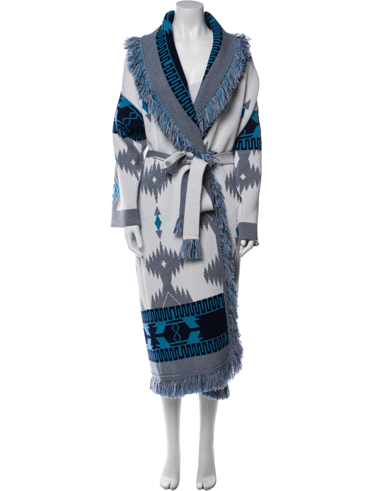 Alanui Virgin Wool Plaid Print Trench Coat